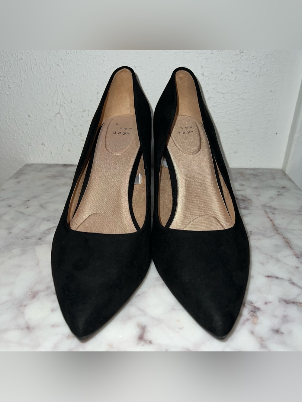 a new day Black Pointed Toe Suede Pumps
